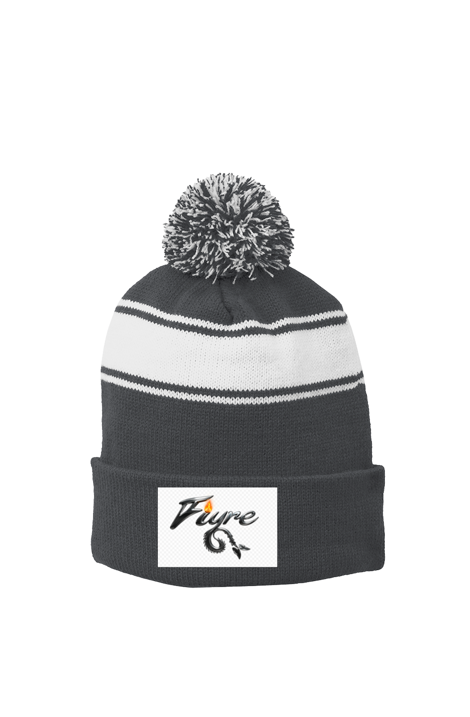 FIYRE Stripe Pom Beanie