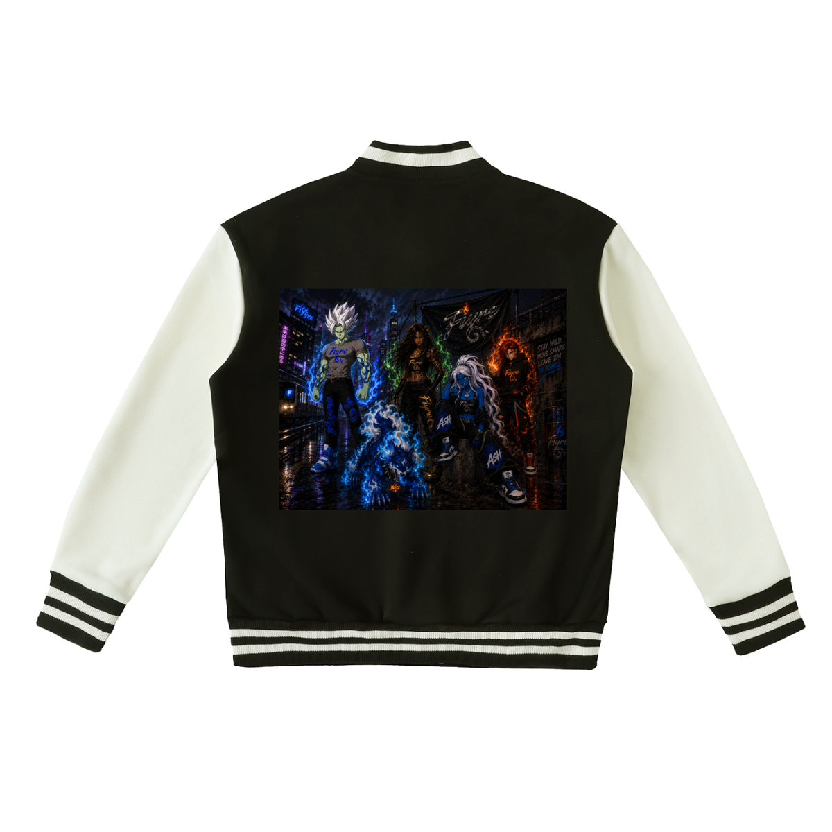 FIYRE Anime 1218 Limited Edition -Two-Tone Fleeced Varsity Jacket