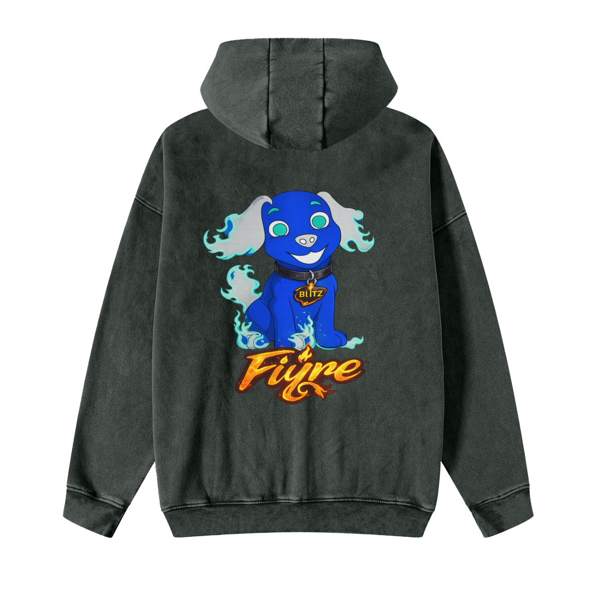FIYRE ANIME Snow Washed Zip-Through Fleece Hoodie (BLITZ)