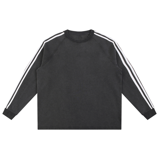 FIYRE-Snow Washed Contrast Tape Sweatshirt