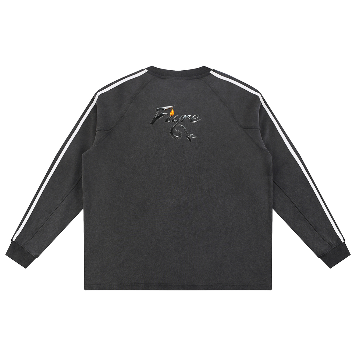 FIYRE-Snow Washed Contrast Tape Sweatshirt