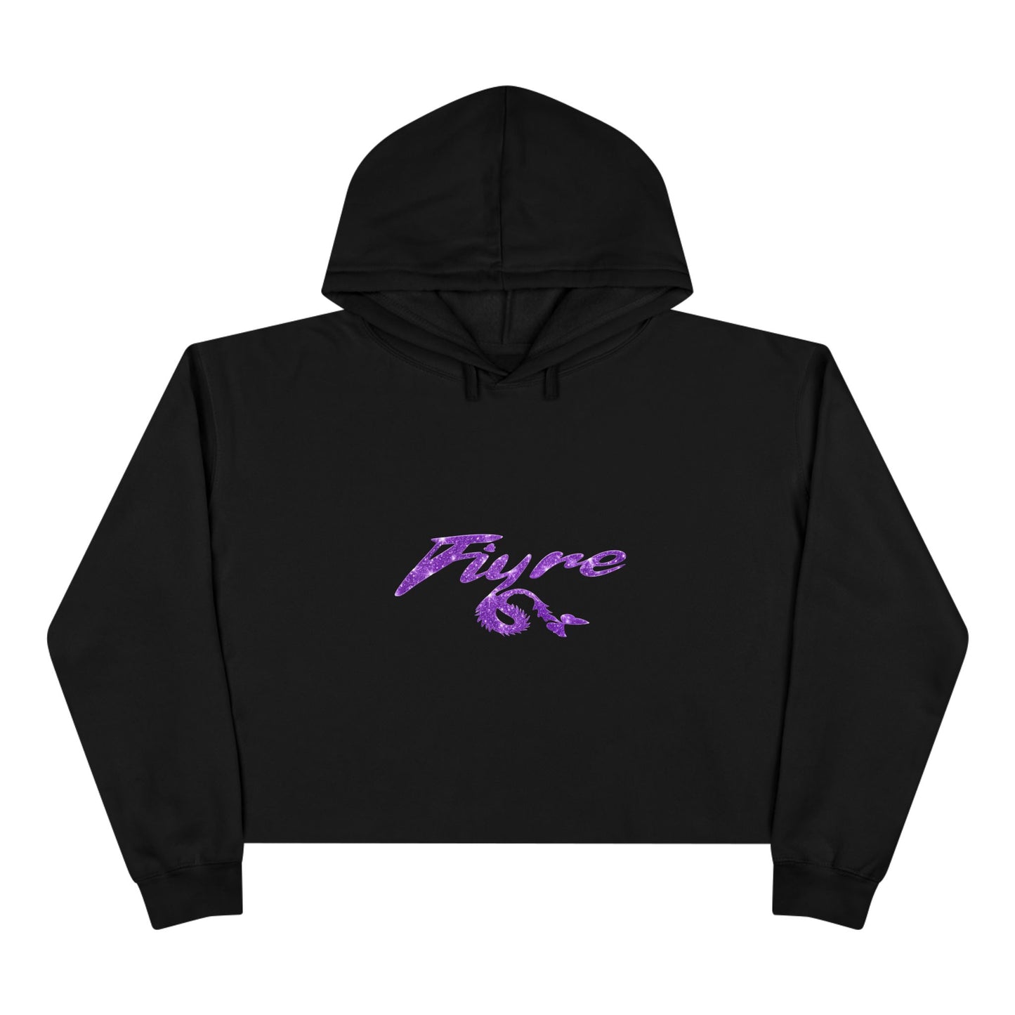 'FIYRE' Purple Script Cropped Hoodie