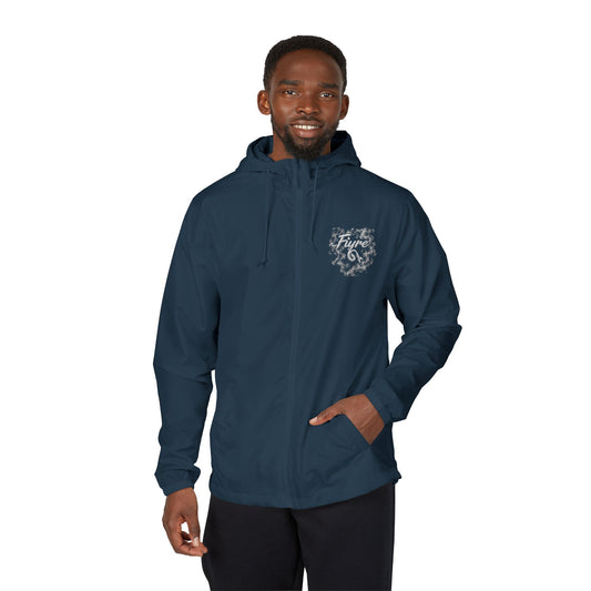 FIYRE Windbreaker Jacket Script Camo Zip-Up Hooded Windbreaker