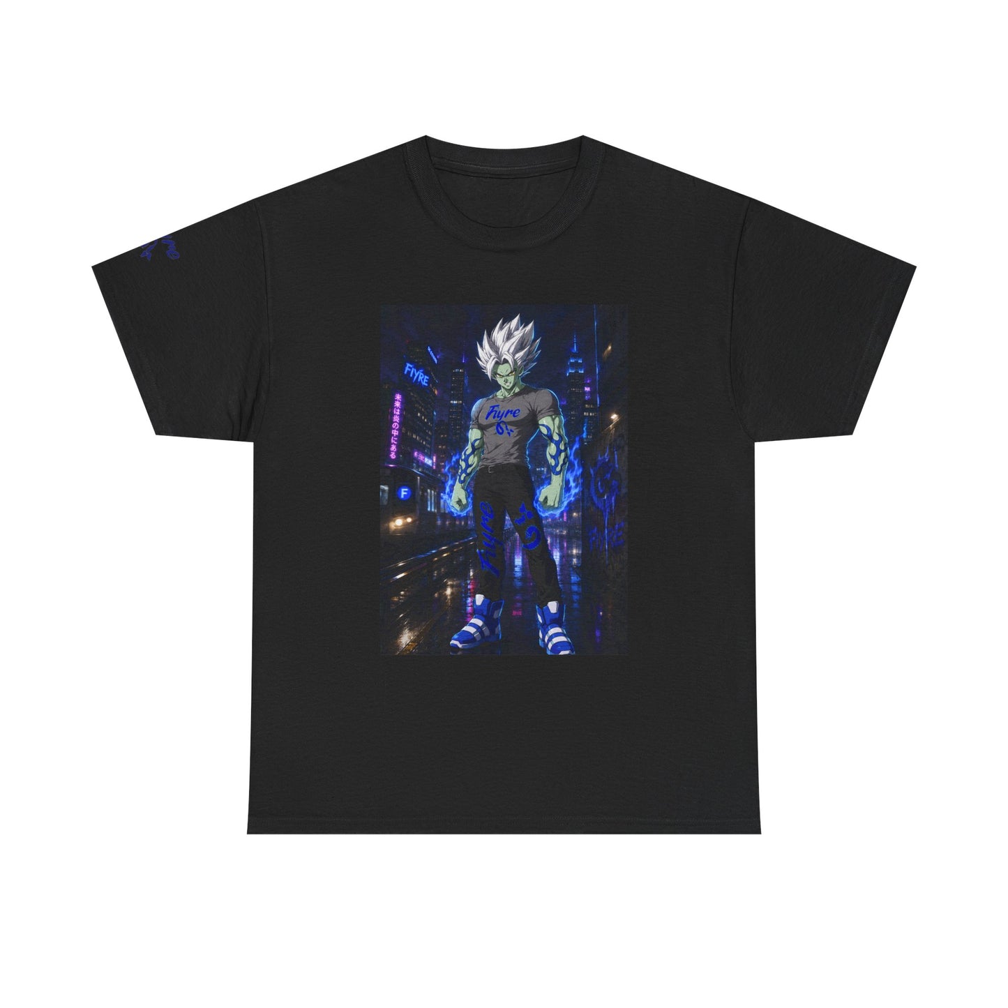 FIYRE Flame Anime Character — Neon 'Flame' Graphic Shirt