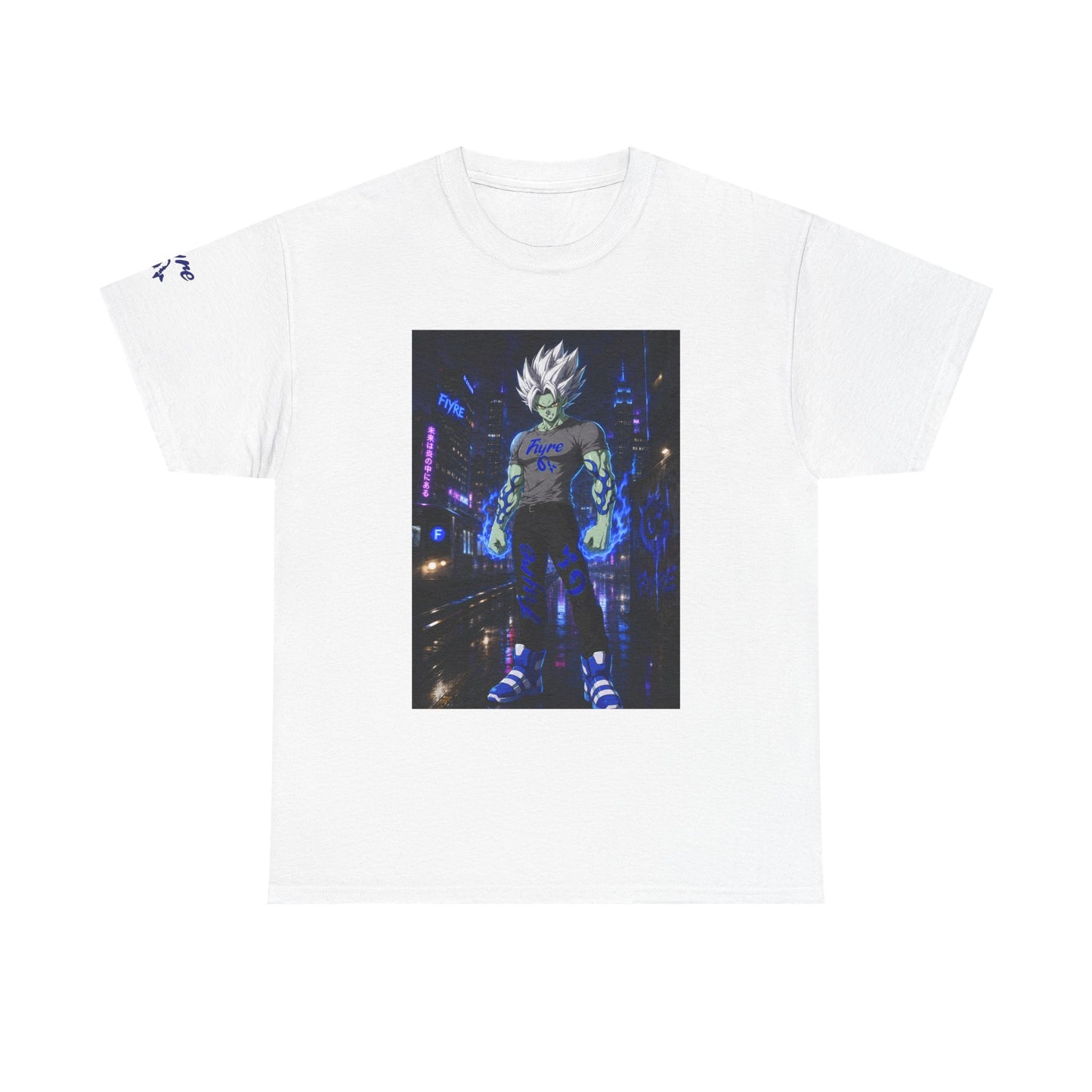 FIYRE Flame Anime Character — Neon 'Flame' Graphic Shirt