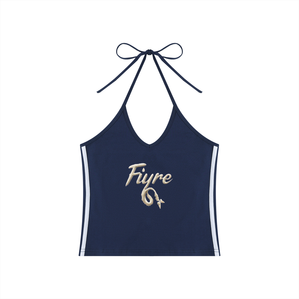 FIYRE-Women's Color Block Halter Crop Tank Top
