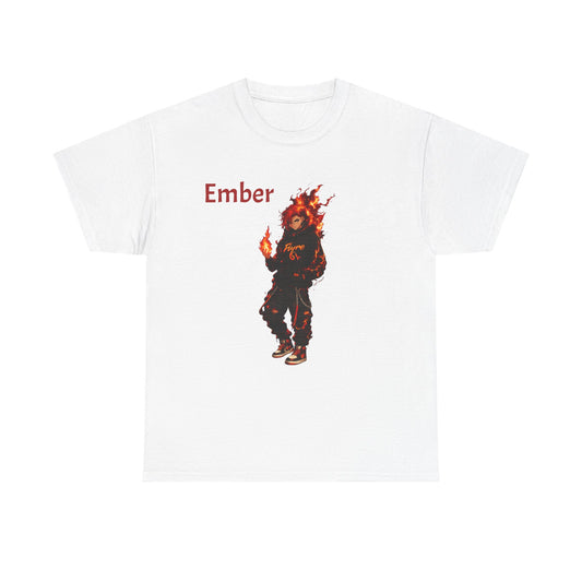FIYRE Anime Ember Flame Graphic Tee — 'Ember' Streetwear Shirt with Fire Motif