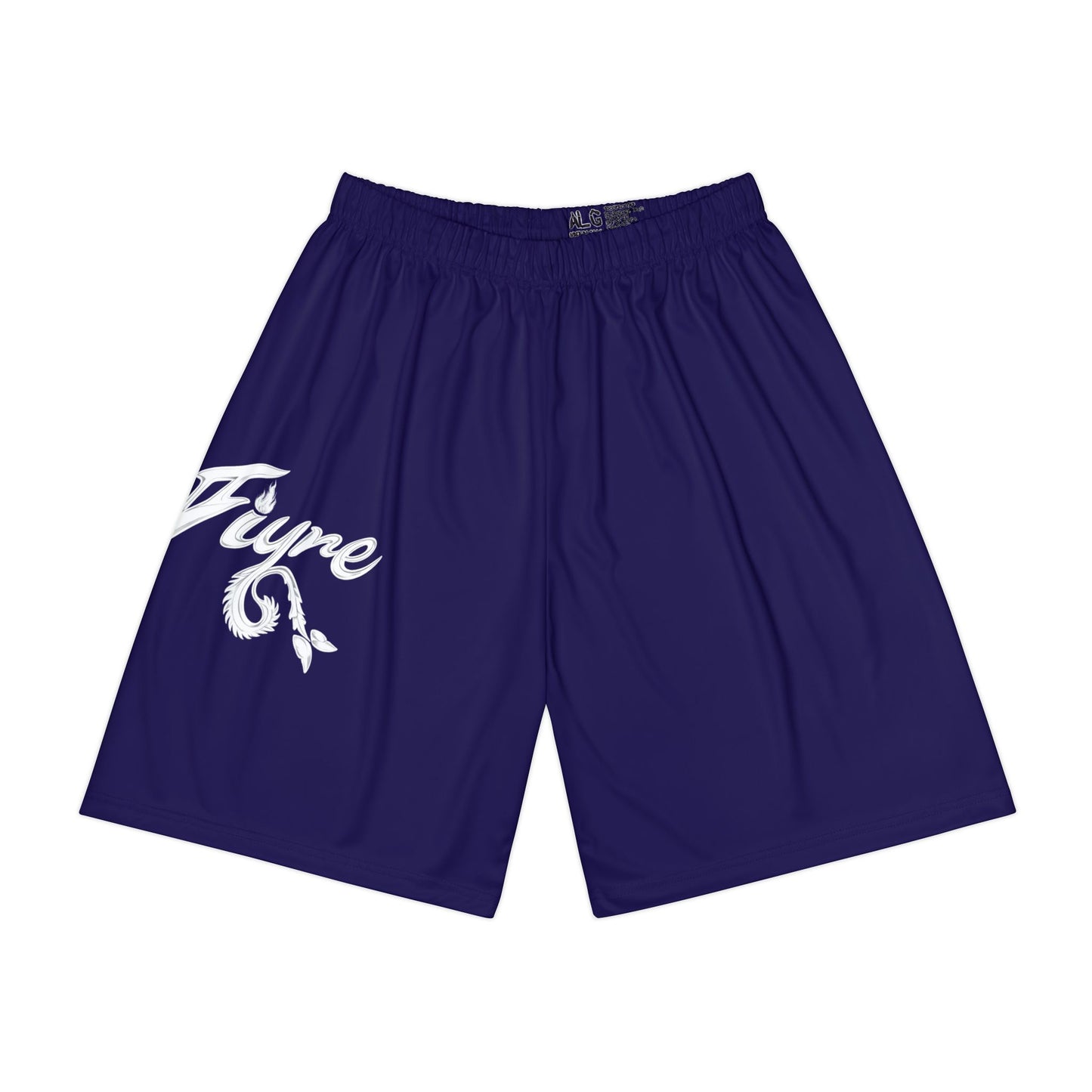 FIYRE- Athletic Shorts — Navy 'Fyre' Script Gym Shorts