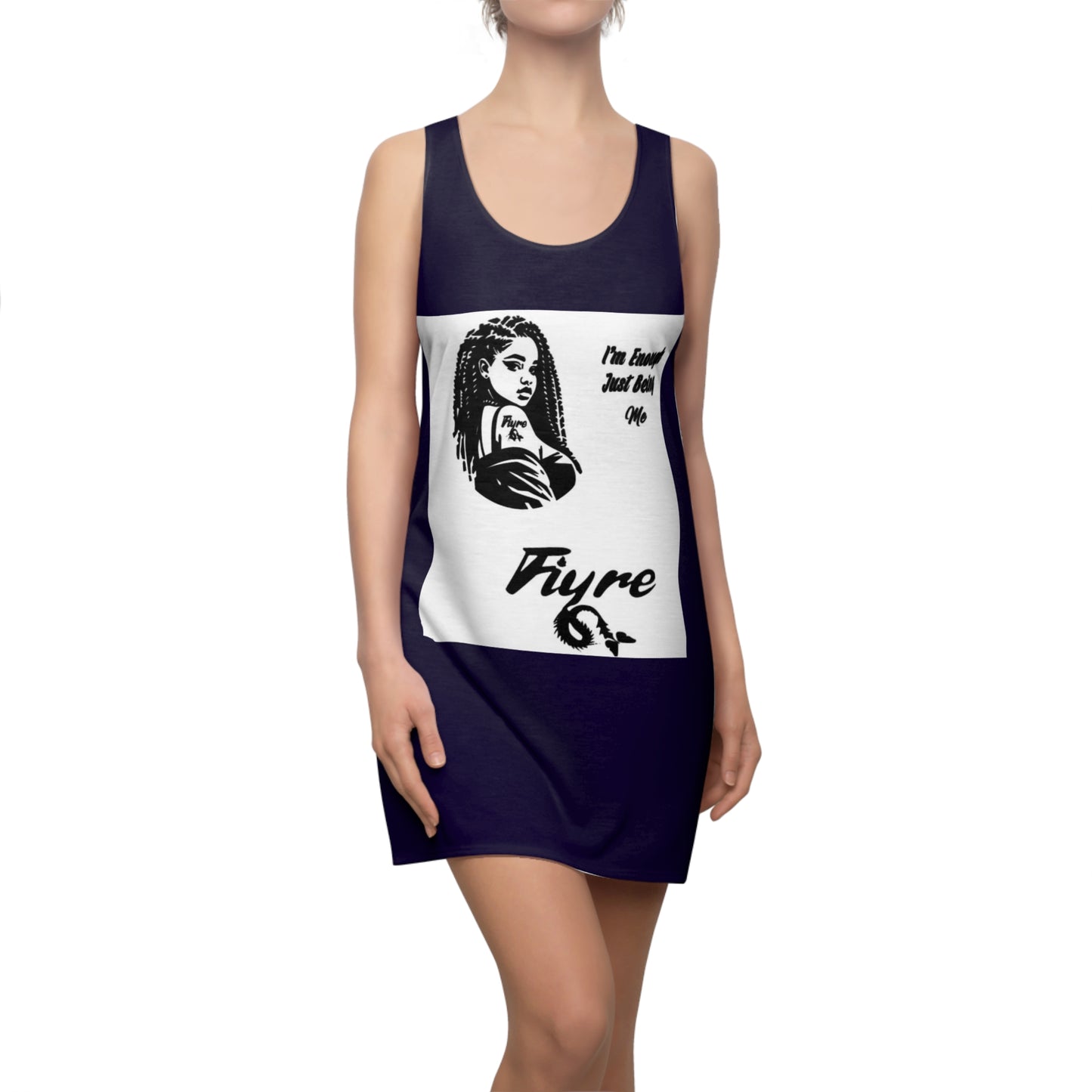 FIYRE Racerback Dress — "Fiyre" Graphic Womens Cut & Sew Dress (I’m Laughin’ Don’t Hate)