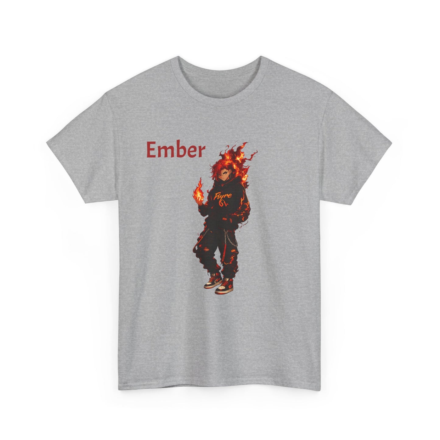 FIYRE Anime Ember Flame Graphic Tee — 'Ember' Streetwear Shirt with Fire Motif