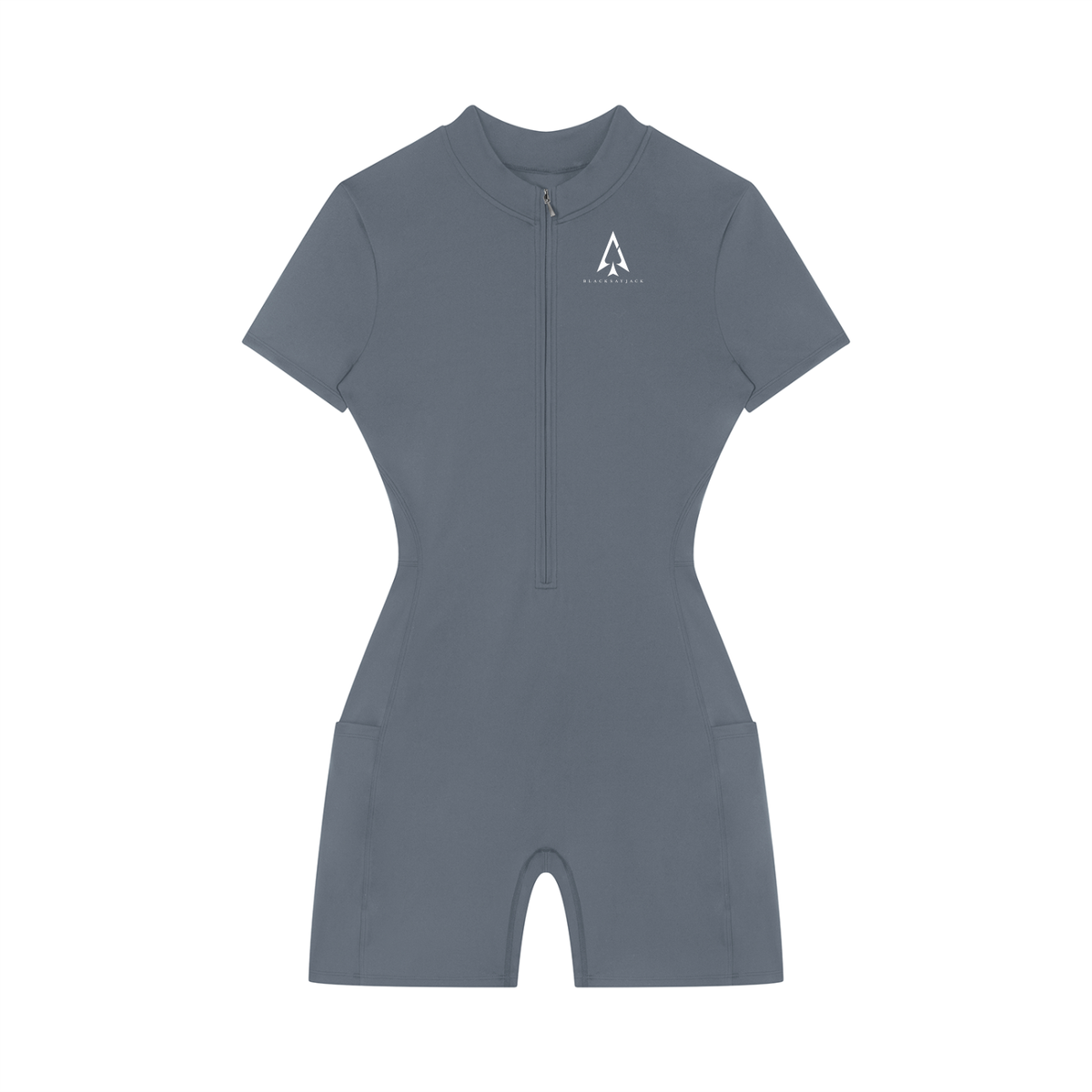 FIYRE Blacksayjack-Women's Quarter-Zip Short Sleeve Romper