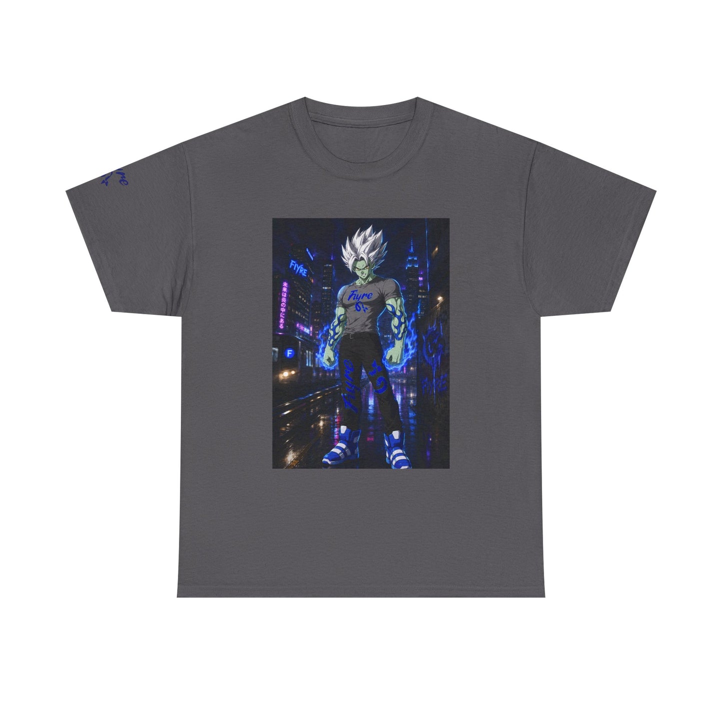 FIYRE Flame Anime Character — Neon 'Flame' Graphic Shirt