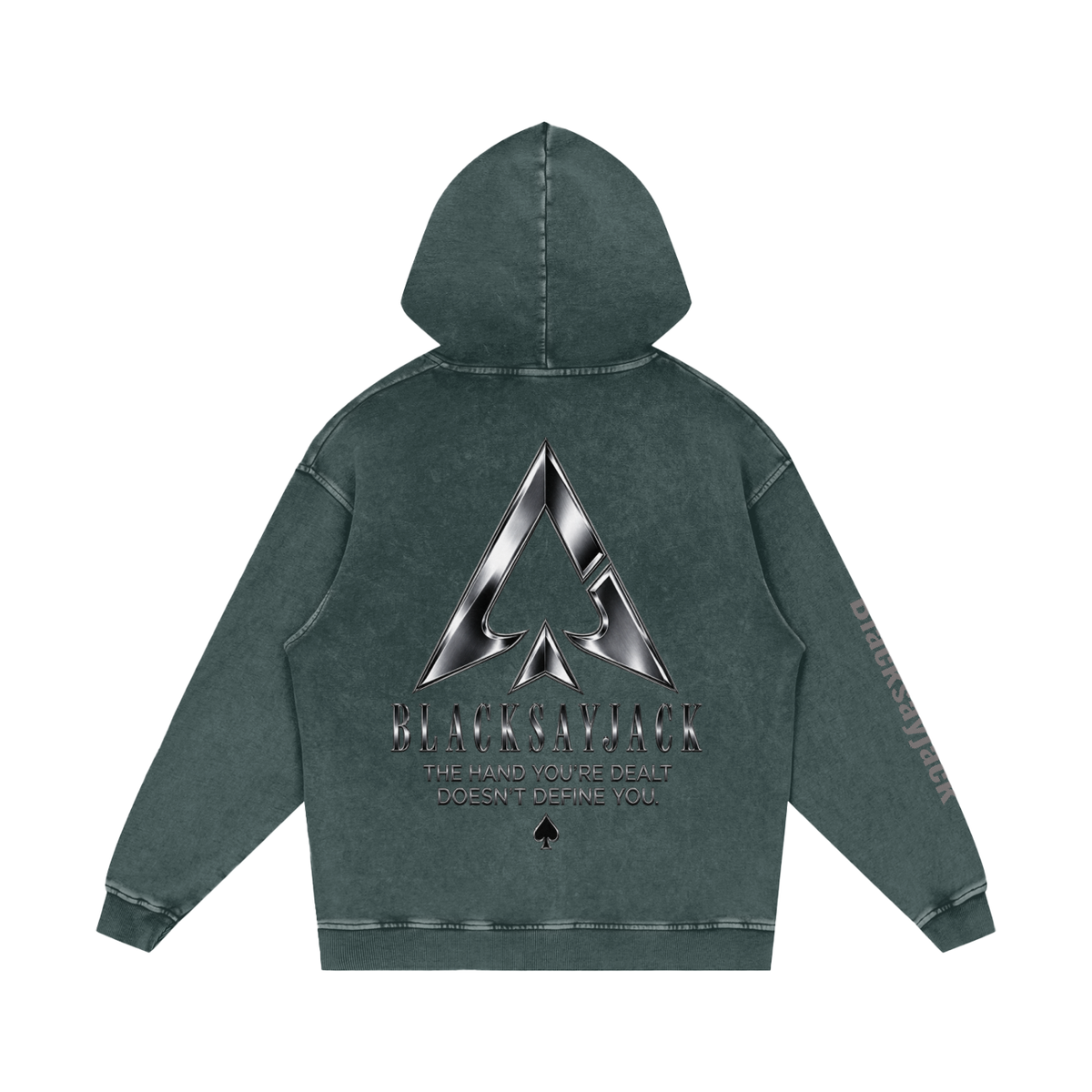 FIYRE Blacksayjack- Snow Washed Loose Cotton Hoodie Logo2