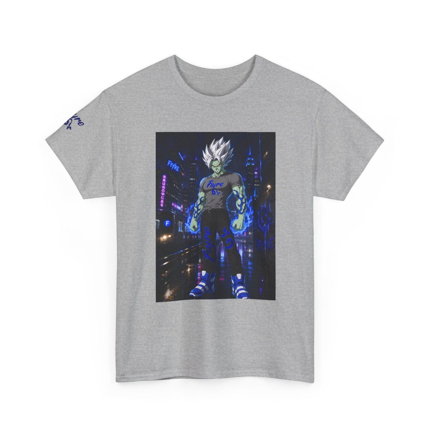FIYRE Flame Anime Character — Neon 'Flame' Graphic Shirt