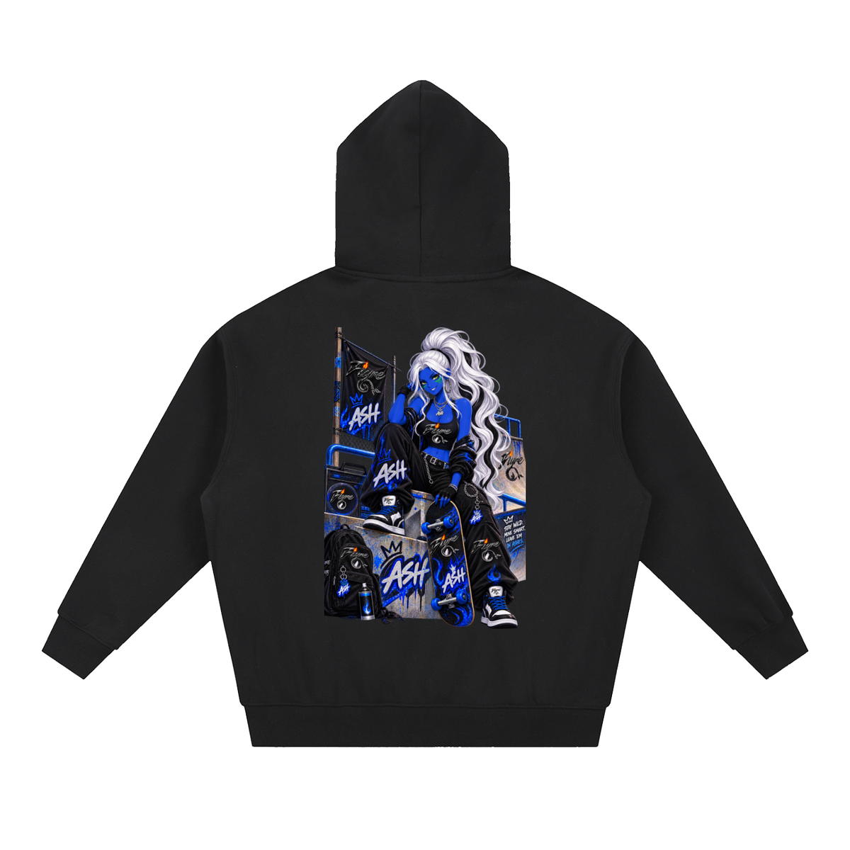FIYRE Anime ASH-Essential Oversized Fleece Boxy Hoodie