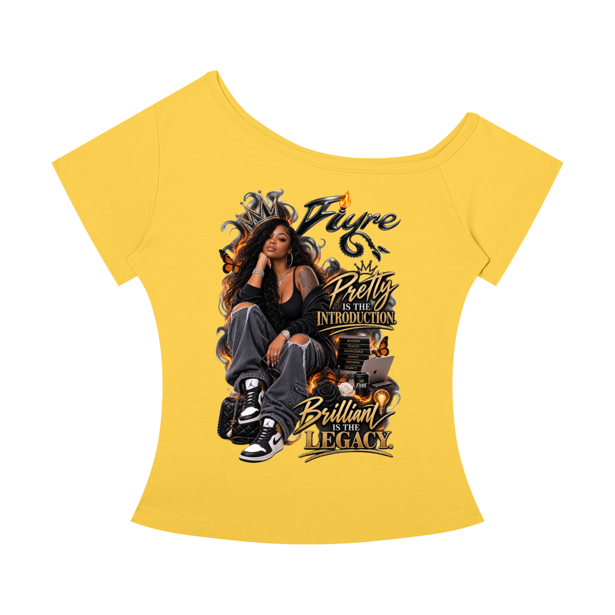 FIYRE-Women’s Off-the-Shoulder T-Shirt
