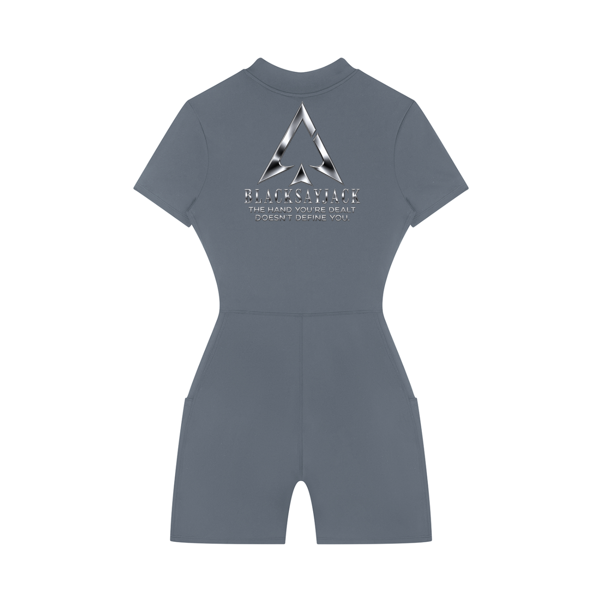 FIYRE Blacksayjack-Women's Quarter-Zip Short Sleeve Romper