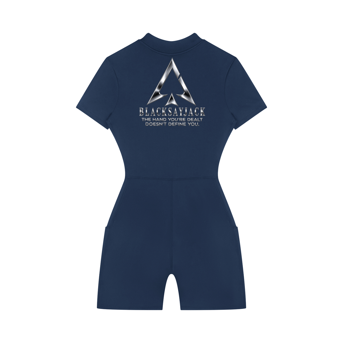FIYRE Blacksayjack-Women's Quarter-Zip Short Sleeve Romper
