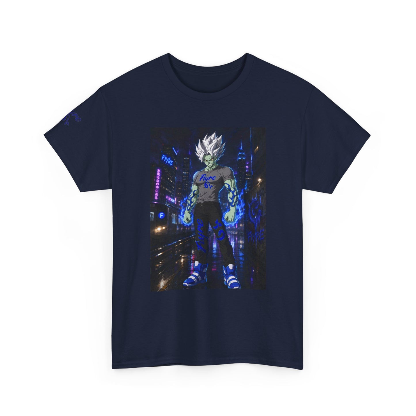 FIYRE Flame Anime Character — Neon 'Flame' Graphic Shirt