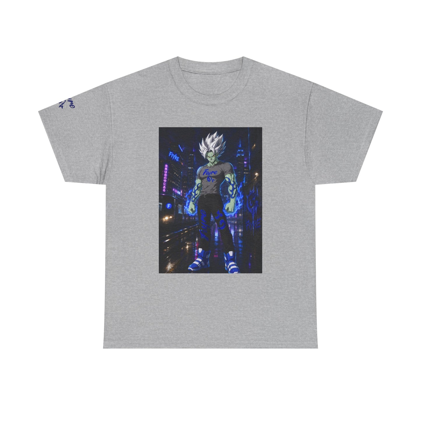 FIYRE Flame Anime Character — Neon 'Flame' Graphic Shirt