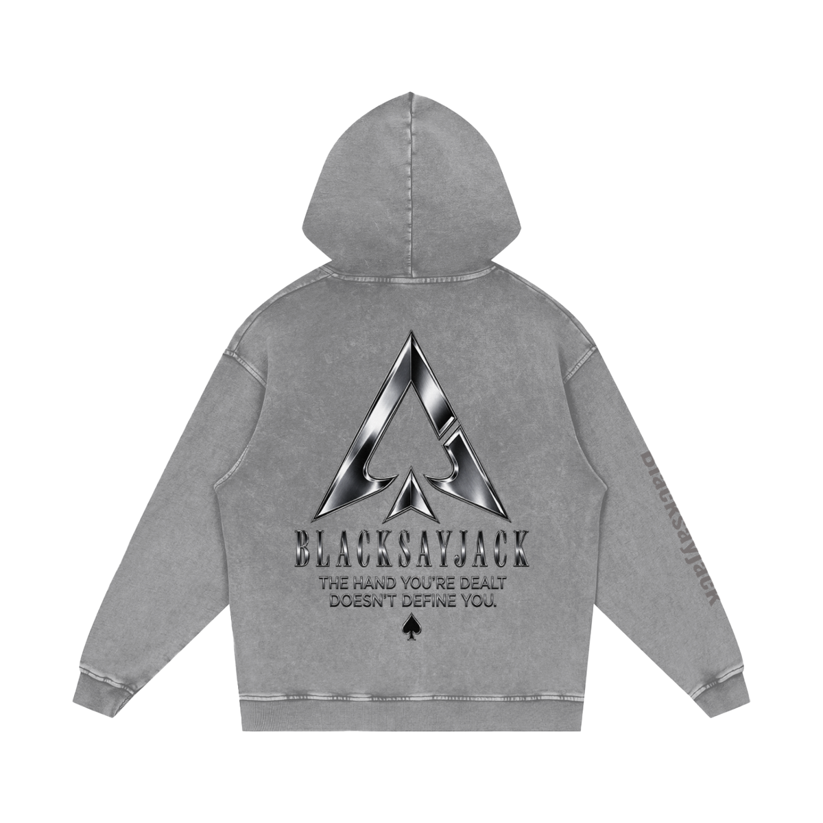 FIYRE Blacksayjack- Snow Washed Loose Cotton Hoodie Logo2