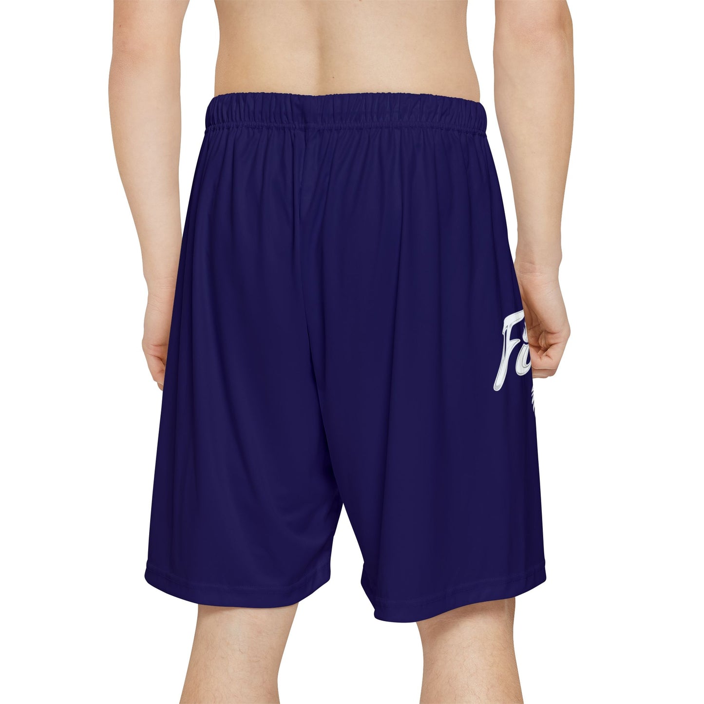 FIYRE- Athletic Shorts — Navy 'Fyre' Script Gym Shorts