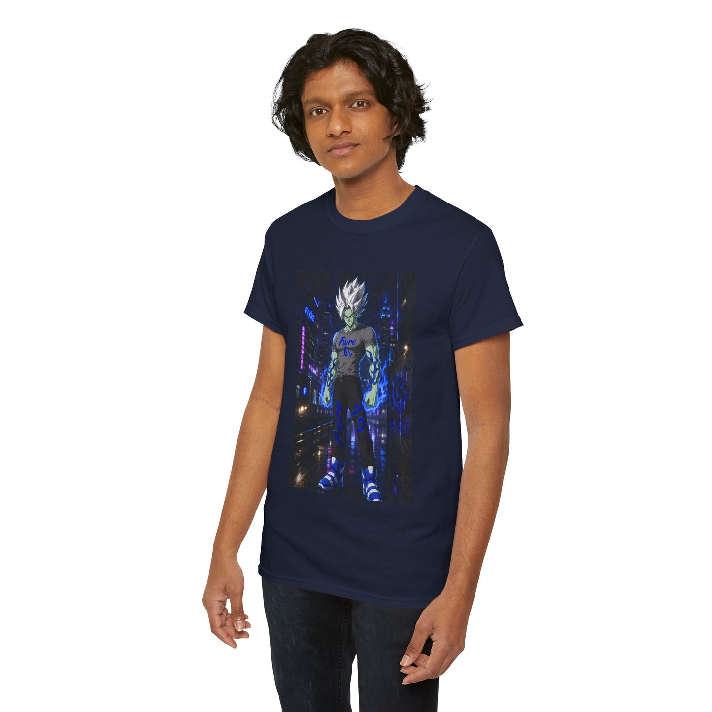 FIYRE Flame Anime Character — Neon 'Flame' Graphic Shirt