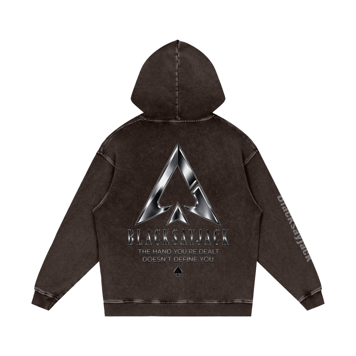 FIYRE Blacksayjack- Snow Washed Loose Cotton Hoodie Logo2