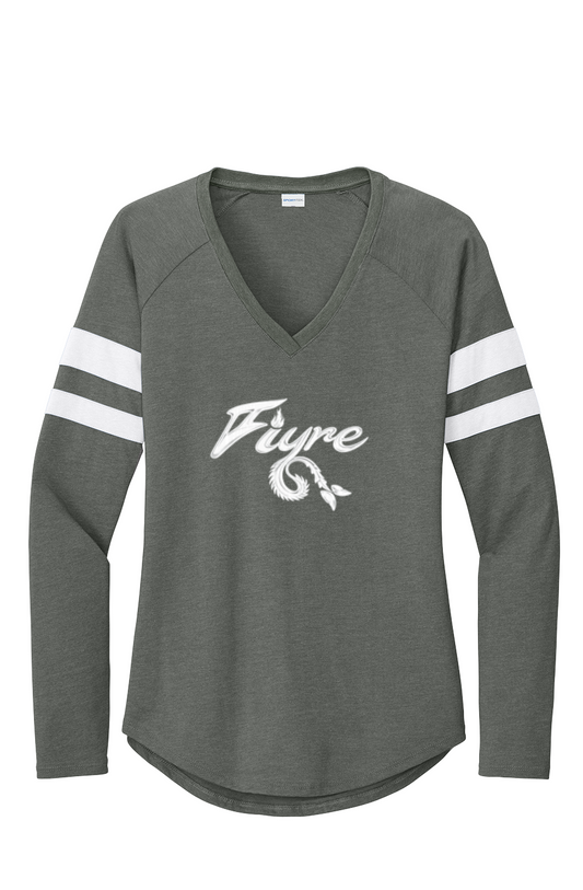 Women's Halftime Stripe V Neck Tee