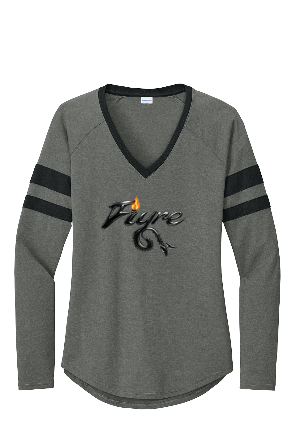 Women's Halftime Stripe V Neck Tee