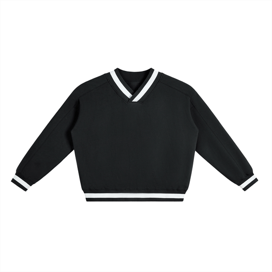 FIYRE V-Neck Contrast Collar Boxy Sweatshirt