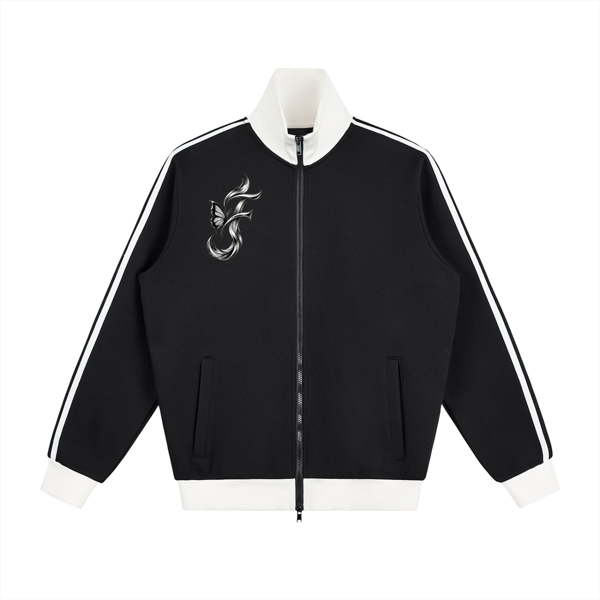 FIYRE-Contrast Side Stripe Fleece Track Jacket