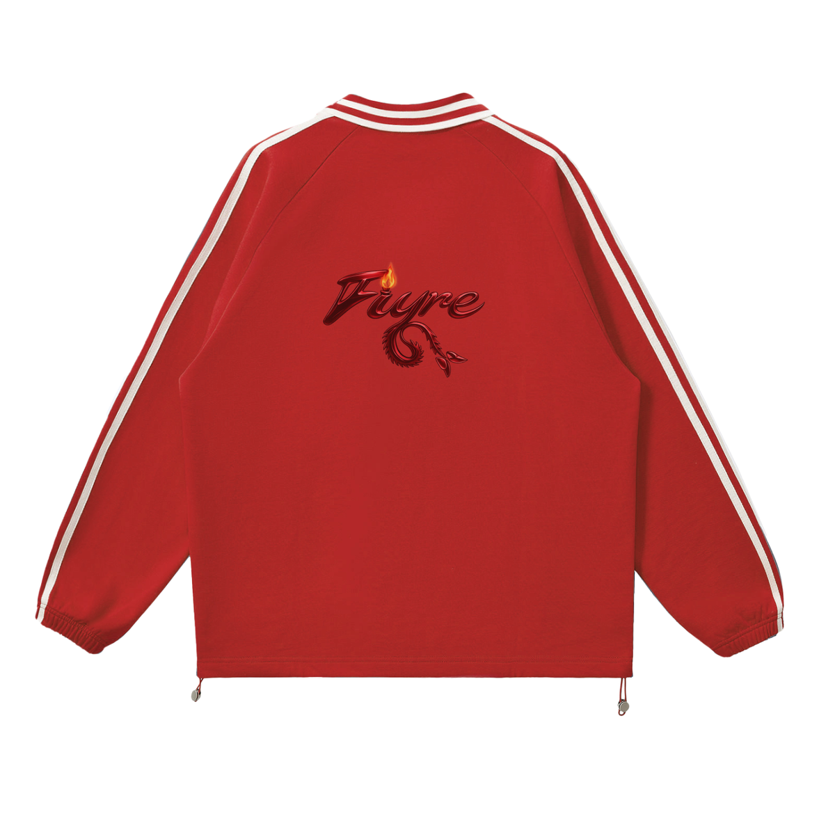 FIYRE-Contrast Striped Lapel Collar Sweatshirt