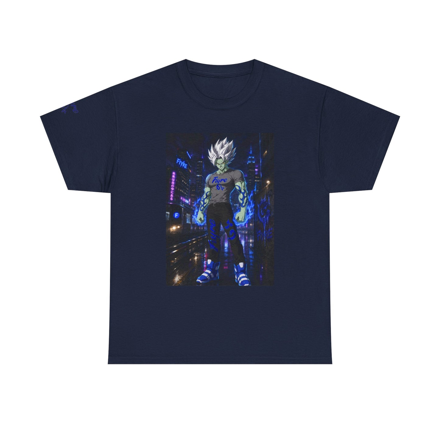 FIYRE Flame Anime Character — Neon 'Flame' Graphic Shirt
