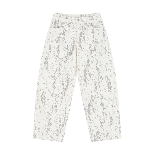 FIYRE-Women's Splatter Barrel Leg Jeans