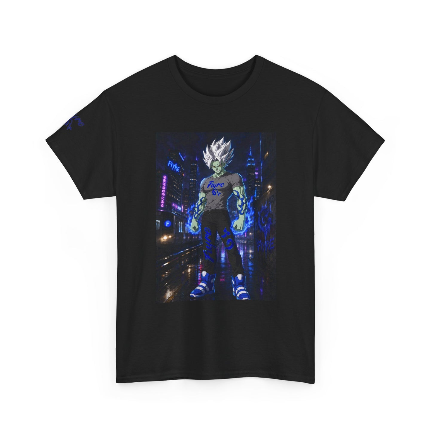 FIYRE Flame Anime Character — Neon 'Flame' Graphic Shirt