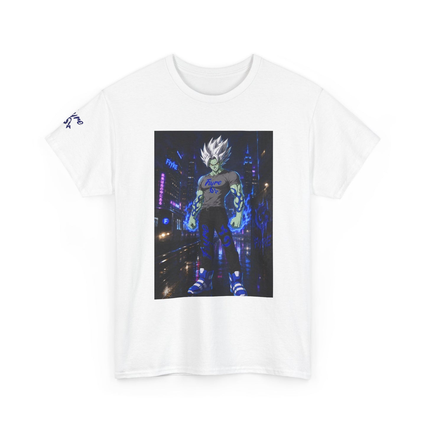 FIYRE Flame Anime Character — Neon 'Flame' Graphic Shirt
