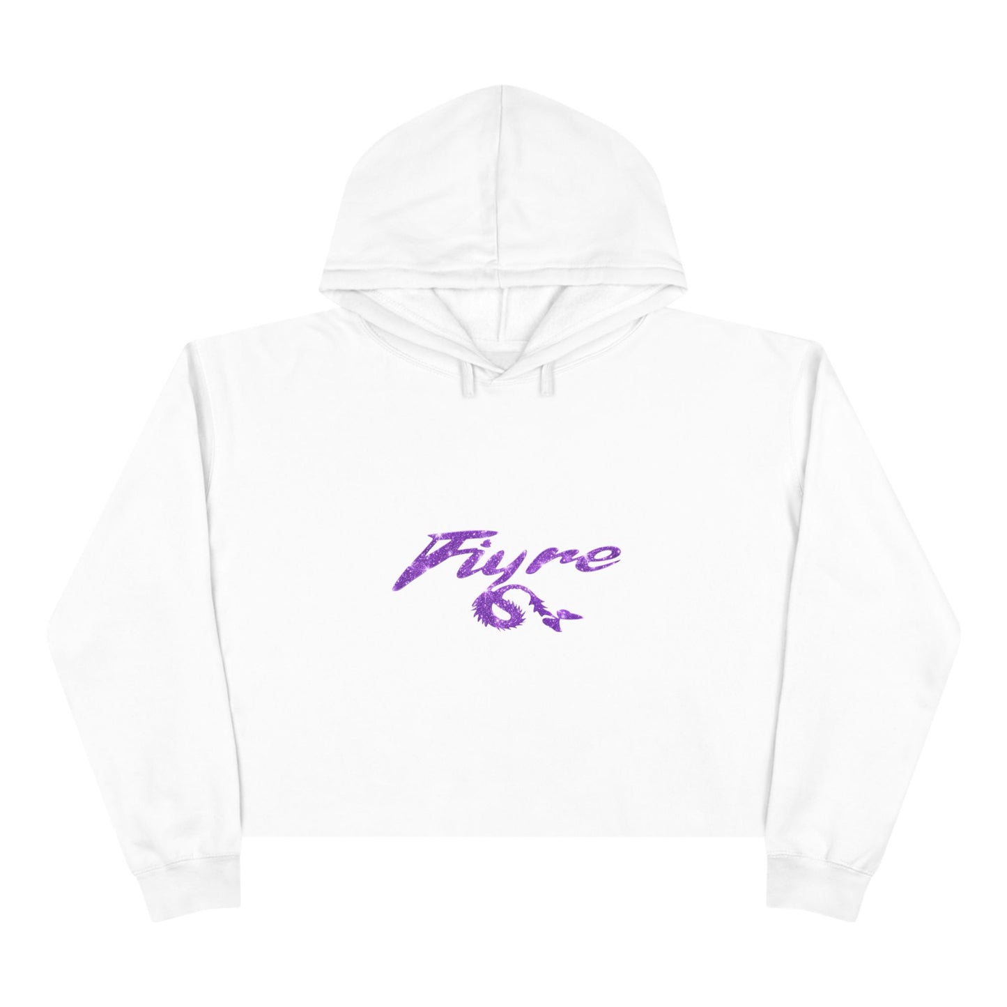 'FIYRE' Purple Script Cropped Hoodie