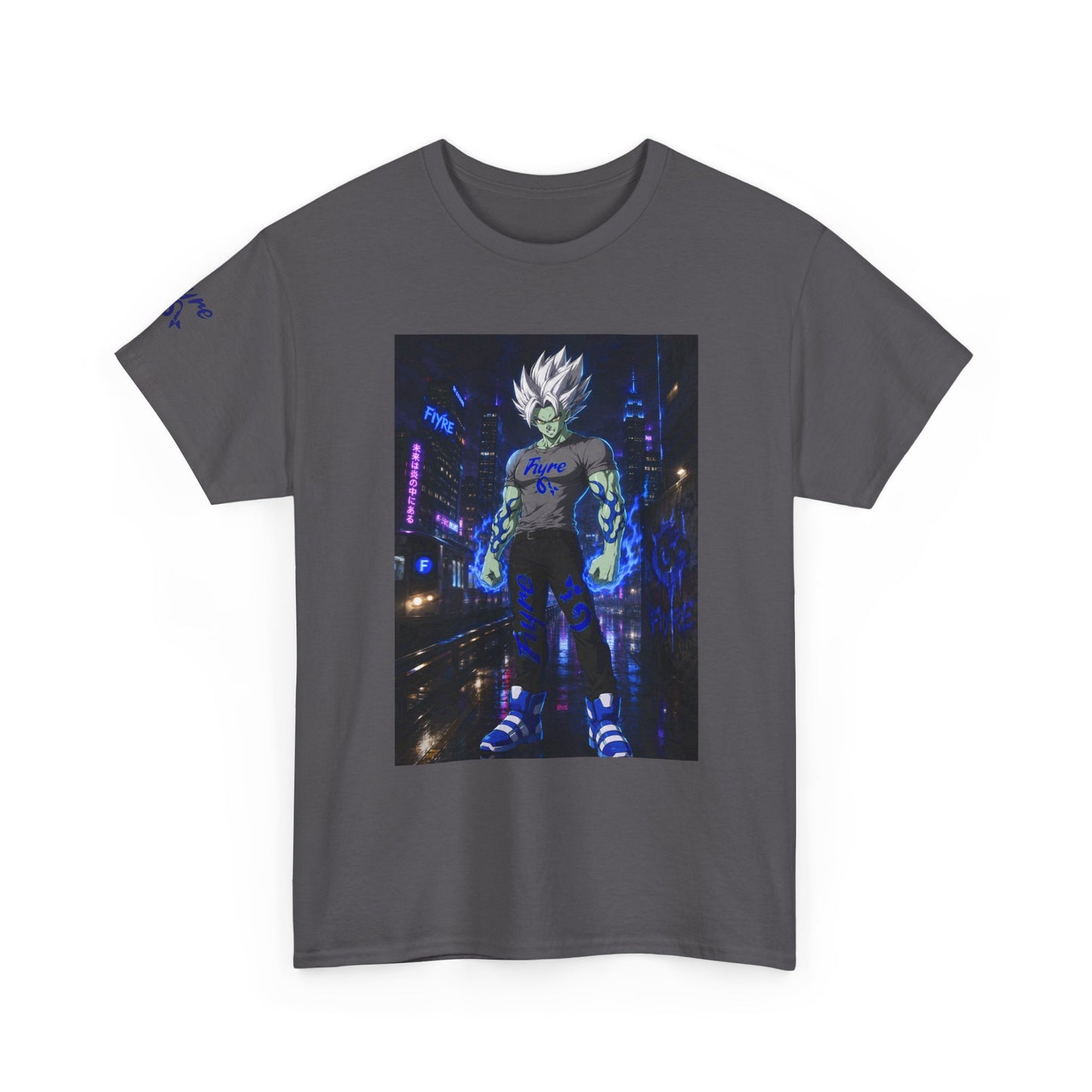 FIYRE Flame Anime Character — Neon 'Flame' Graphic Shirt