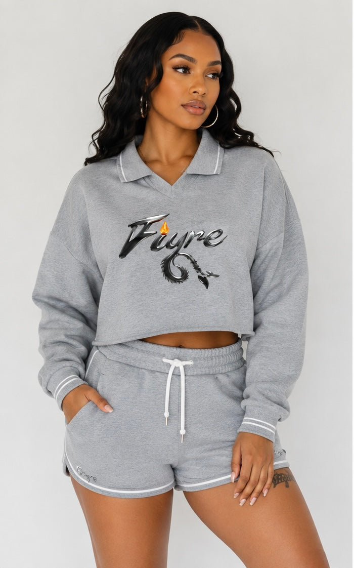 FIYRE Women’s Crop Collared Sweatshirt