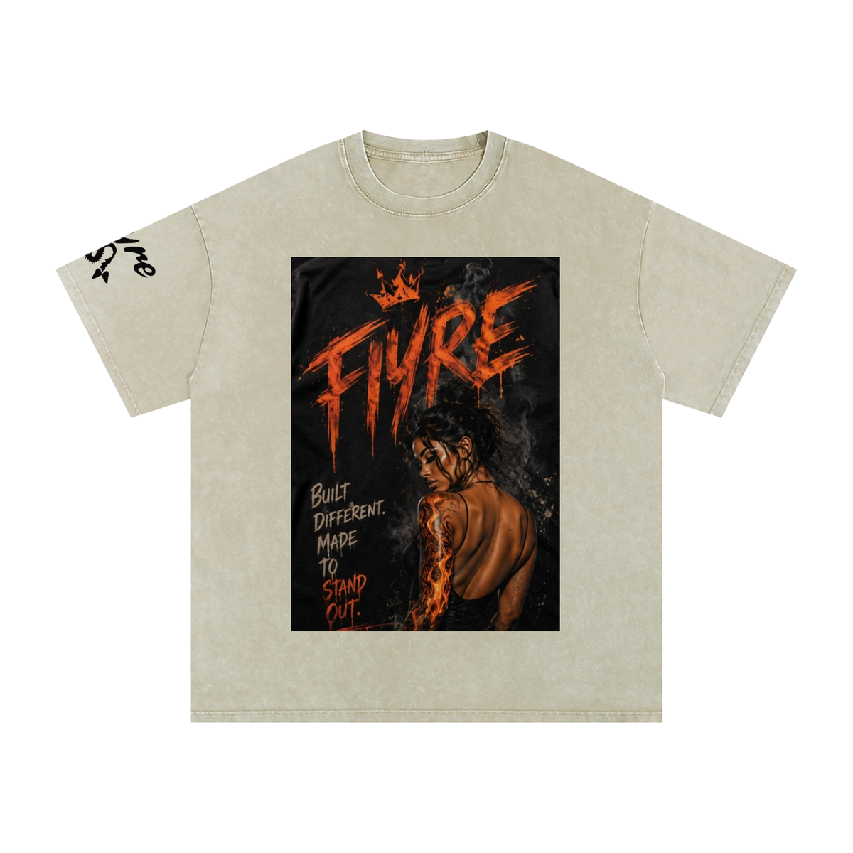 FIYRE-Snow Washed Oversized Cotton T-Shirt
