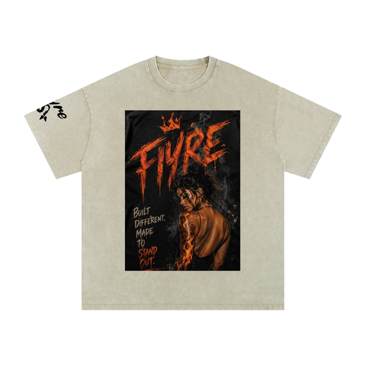 FIYRE-Snow Washed Oversized Cotton T-Shirt