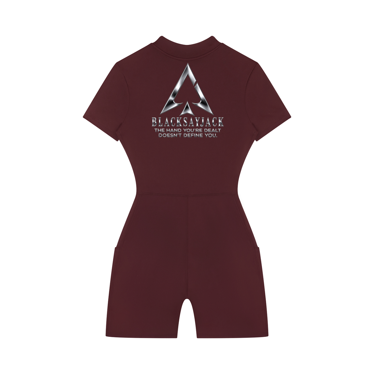 FIYRE Blacksayjack-Women's Quarter-Zip Short Sleeve Romper
