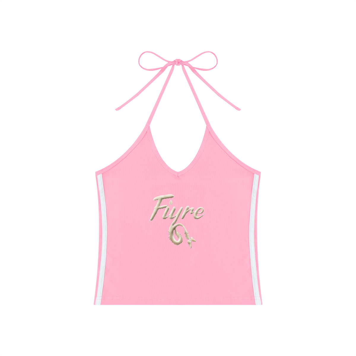FIYRE-Women's Color Block Halter Crop Tank Top