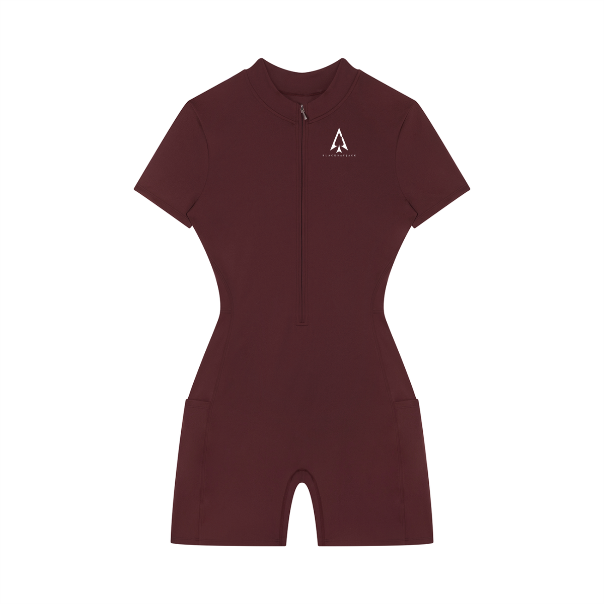 FIYRE Blacksayjack-Women's Quarter-Zip Short Sleeve Romper