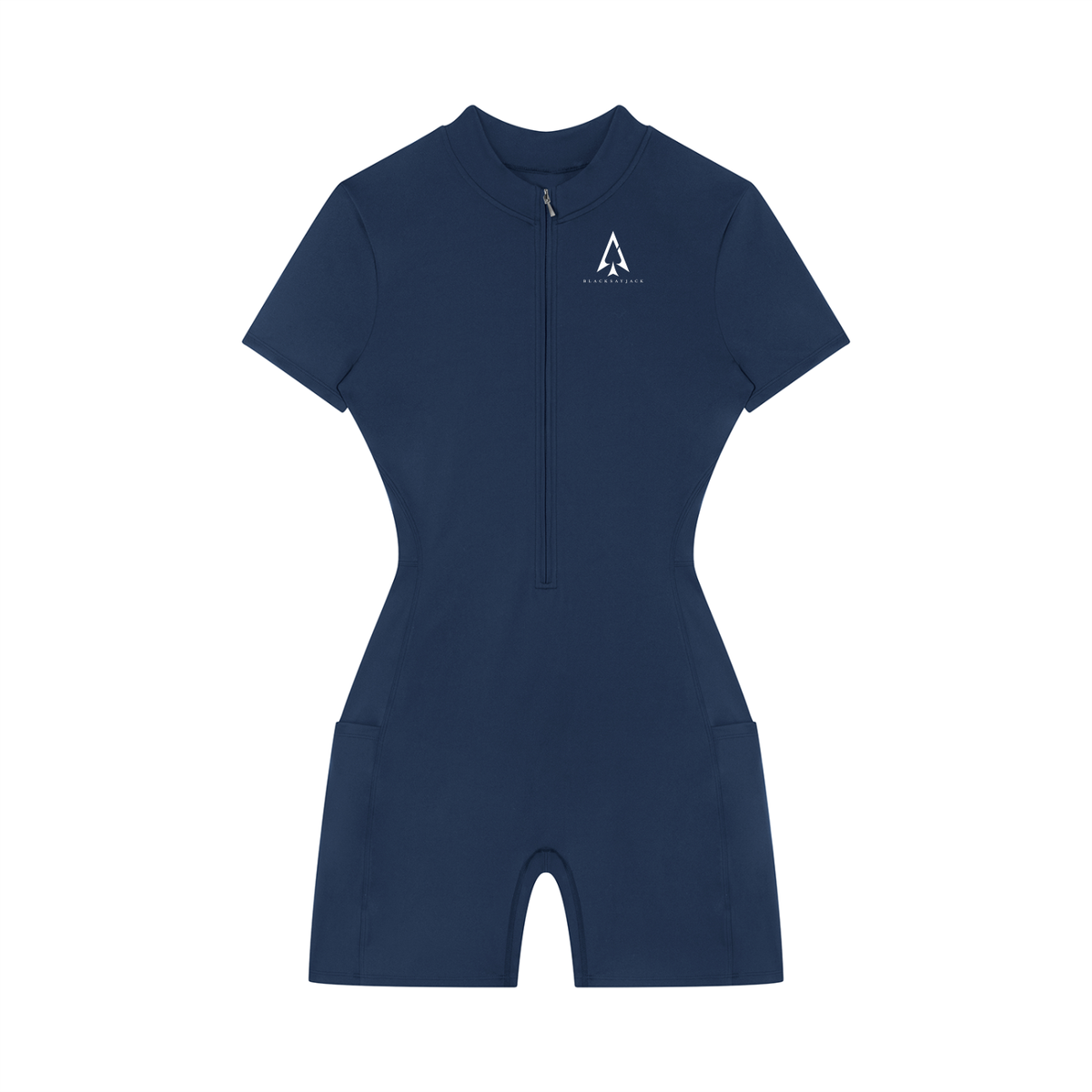 FIYRE Blacksayjack-Women's Quarter-Zip Short Sleeve Romper